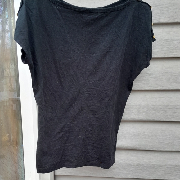 Ralph Lauren S/P Black Women's Top with Gold Button Accents - Picture 5 of 5